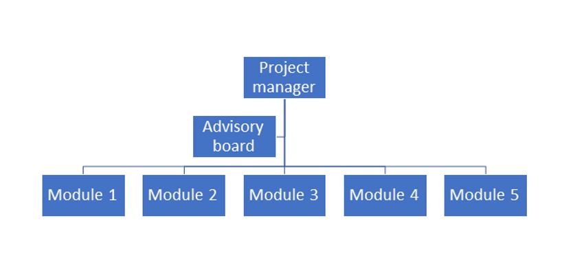 Figure 2. Project organization: Pan-European multi-disciplinary team of developers