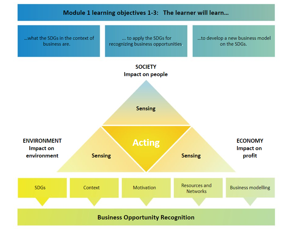 Figure 3. Towards common sensemaking: Communicating internally learning objectives of the module 1